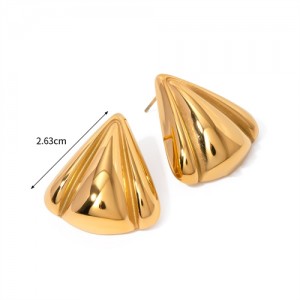 Trangle Shell Design Fashion Jewelry Women Stainless Steel Wholesale Earrings