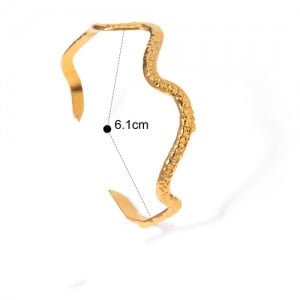 High Quality Titanium Steel Wholesale Jewelry Fashion Concave-convex Design Women Stainless Steel Bangle