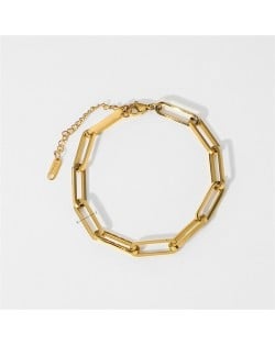 Hollow-out Thick Chain Design High Quality Wholesale Jewelry Fashion Women Stainless Steel Bracelet