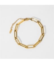 Hollow-out Thick Chain Design High Quality Wholesale Jewelry Fashion Women Stainless Steel Bracelet