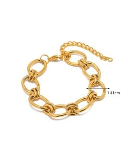 Oval Circle Chain Design High Quality Wholesale Jewelry Fashion Women Stainless Steel Bracelet