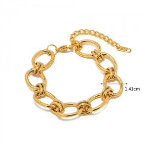 Oval Circle Chain Design High Quality Wholesale Jewelry Fashion Women Stainless Steel Bracelet