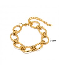 Oval Circle Chain Design High Quality Wholesale Jewelry Fashion Women Stainless Steel Bracelet