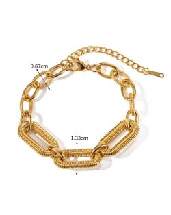 Thick Oval Chain Design High Quality Wholesale Jewelry Fashion Women Stainless Steel Bracelet
