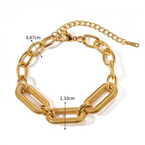 Thick Oval Chain Design High Quality Wholesale Jewelry Fashion Women Stainless Steel Bracelet