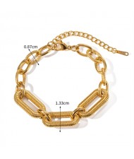 Thick Oval Chain Design High Quality Wholesale Jewelry Fashion Women Stainless Steel Bracelet