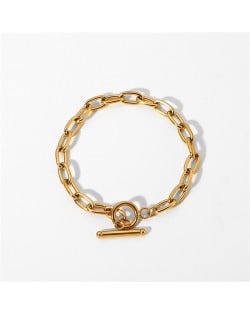 Simple Hollow Chain Style High Quality Wholesale Jewelry Fashion Women Stainless Steel Bracelet