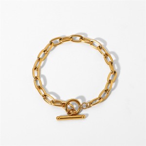 Simple Hollow Chain Style High Quality Wholesale Jewelry Fashion Women Stainless Steel Bracelet