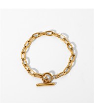 Simple Hollow Chain Style High Quality Wholesale Jewelry Fashion Women Stainless Steel Bracelet
