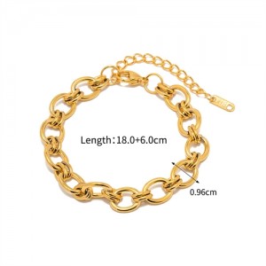 Hollow-out Golden Chain Simple Design Wholesale Jewelry Fashion Women Stainless Steel Bracelet