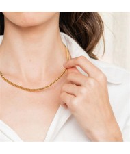 Minimalist Style Golden Chain Wholesale Fashion Women  Stainless Steel Steel Wholesale Necklace