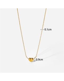 Minimalist Style Peach Heart Pendant Fashion Women Stainless Steel Wholesale Necklace