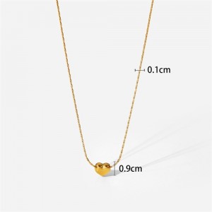 Minimalist Style Peach Heart Pendant Fashion Women Stainless Steel Wholesale Necklace