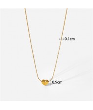 Minimalist Style Peach Heart Pendant Fashion Women Stainless Steel Wholesale Necklace