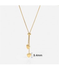 Twin Peach Heart Pendant Fashion Women Stainless Steel Wholesale Necklace