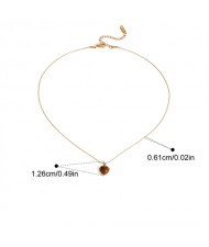Tiger-eye Stone Heart Pendant Fashion Women Stainless Steel Wholesale Necklace