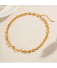 Beach Style Shell Chain 18K Gold Plated Fashion Women Stainless Steel Wholesale Necklace