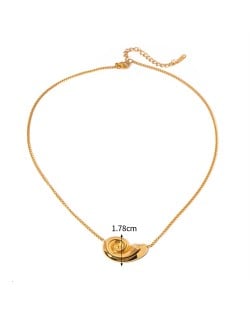 Beach Style Whelk Pendant Fashion Women Stainless Steel Wholesale Necklace