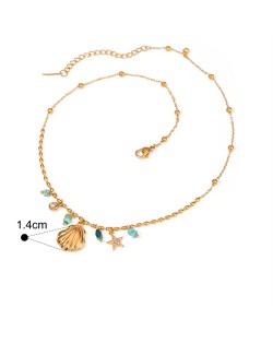 Star and Shell Pendant Fashion Women Stainless Steel Wholesale Necklace