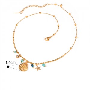 Star and Shell Pendant Fashion Women Stainless Steel Wholesale Necklace