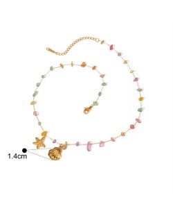 Multicolor Crystal Gravel Fashion Women Stainless Steel Wholesale Necklace