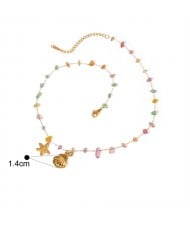 Multicolor Crystal Gravel Fashion Women Stainless Steel Wholesale Necklace