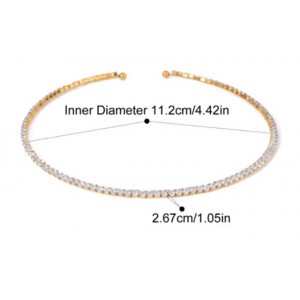 Luxurious Full Rhinestone Short Chain Design Fashion Women Stainless Steel Wholesale Necklace