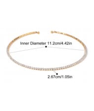 Luxurious Full Rhinestone Short Chain Design Fashion Women Stainless Steel Wholesale Necklace