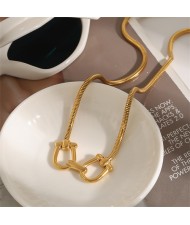 Unique Belt Buckle Pendant Design Fashion Women Stainless Steel Wholesale Necklace