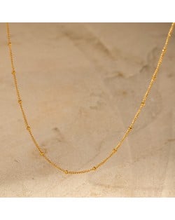 Mini Bead Thin Chain Simple Design Fashion Women Stainless Steel Wholesale Necklace