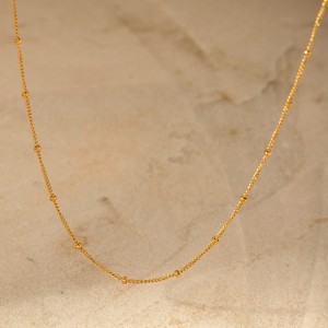 Mini Bead Thin Chain Simple Design Fashion Women Stainless Steel Wholesale Necklace