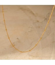 Mini Bead Thin Chain Simple Design Fashion Women Stainless Steel Wholesale Necklace