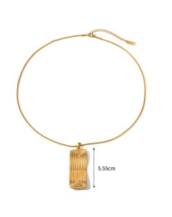 Minimalist Rectangle Pendant Fashion Women Stainless Steel Wholesale Necklace
