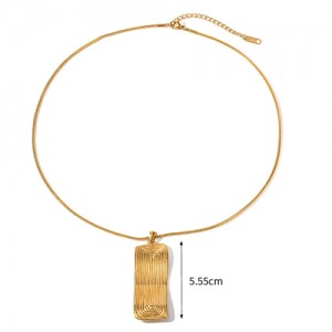 Minimalist Rectangle Pendant Fashion Women Stainless Steel Wholesale Necklace
