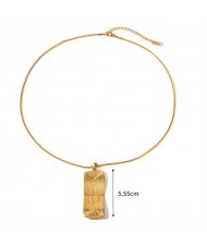 Minimalist Rectangle Pendant Fashion Women Stainless Steel Wholesale Necklace