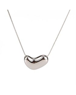 Hip Hop Style Bean Pendant Snake Chain Fashion Women Stainless Steel Wholesale Necklace - Silver