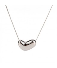 Hip Hop Style Bean Pendant Snake Chain Fashion Women Stainless Steel Wholesale Necklace - Silver