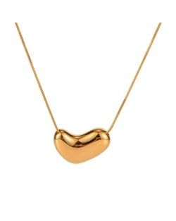 Hip Hop Style Bean Pendant Snake Chain Fashion Women Stainless Steel Wholesale Necklace - Golden