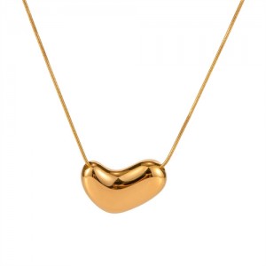 Hip Hop Style Bean Pendant Snake Chain Fashion Women Stainless Steel Wholesale Necklace - Golden