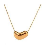 Hip Hop Style Bean Pendant Snake Chain Fashion Women Stainless Steel Wholesale Necklace - Golden