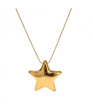 Five-point Star Pendant Snake Chain Fashion Women Stainless Steel Wholesale Necklace - Golden