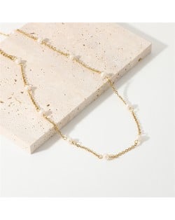 Mini Pearl Chain High Quality Fashion Women Stainless Steel Wholesale Necklace