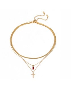 Moon Sun Pendant Design Long Chain Fashion Women Stainless Steel Wholesale Necklace