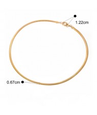 Simple Design No Pendant Snake Chain Fashion Women Stainless Steel Wholesale Necklace