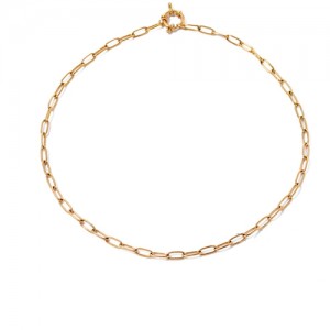 Minimalist Style No Pendant Thick Chain Fashion Women Stainless Steel Wholesale Necklace