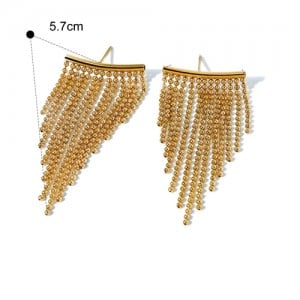 Mini Bead Chain Tassel Fashion Jewelry Women Stainless Steel Wholesale Earrings
