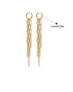Oval Chain Long Tassel Fashion Jewelry Women Stainless Steel Wholesale Earrings