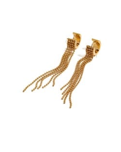 Mini Bead Chain Long Tassel Fashion Jewelry Women Stainless Steel Wholesale Earrings