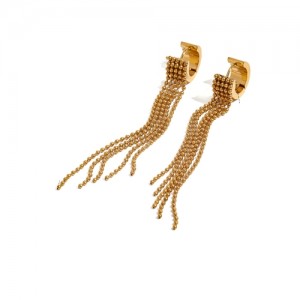 Mini Bead Chain Long Tassel Fashion Jewelry Women Stainless Steel Wholesale Earrings