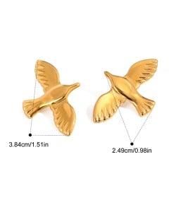 Simple Peace Bird Design Fashion Jewelry Women Stainless Steel Wholesale Earrings